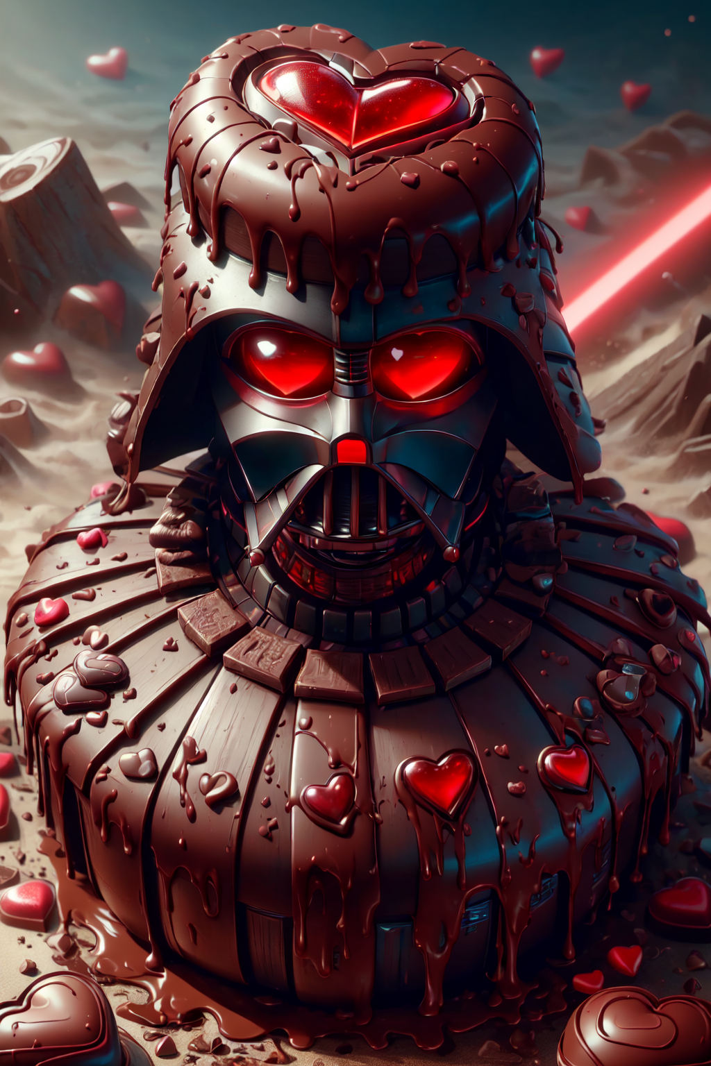 masterpiece, best quality, highres, ultra-detailed,  <lora:Darth_Vader-KK77-V1:0.4> darth vader, <lora:ValentineTech-18:1....